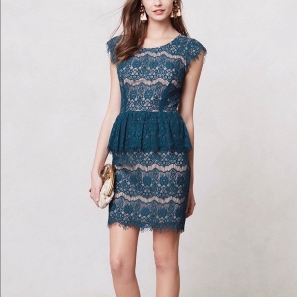 Anthropologie Dresses & Skirts - Anthropologie Maeve Elsa Lace Peplum Mini Dress